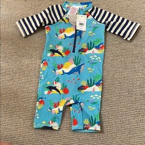 Baby Boden Multi Under the Sea Swim Romper